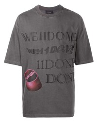 Мужская темно-серая футболка с круглым вырезом с вышивкой от We11done