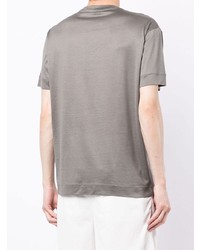 Мужская темно-серая футболка с круглым вырезом с камуфляжным принтом от Emporio Armani