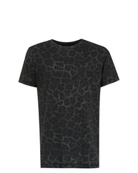 Мужская темно-серая футболка с круглым вырезом с леопардовым принтом от OSKLEN