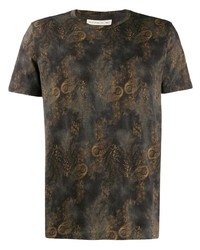 Мужская темно-серая футболка с круглым вырезом с "огурцами" от Etro