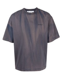 Мужская темно-серая футболка с круглым вырезом с принтом тай-дай от Off-White