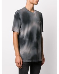 Мужская темно-серая футболка с круглым вырезом с принтом тай-дай от Diesel