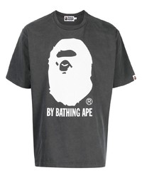 Мужская темно-серая футболка с круглым вырезом с принтом от A Bathing Ape