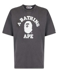 Мужская темно-серая футболка с круглым вырезом с принтом от A Bathing Ape
