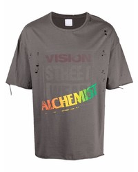 Мужская темно-серая футболка с круглым вырезом с принтом от Alchemist