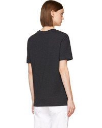 Женская темно-серая футболка с круглым вырезом с принтом от MCQ