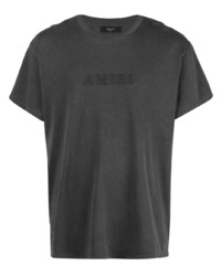 Мужская темно-серая футболка с круглым вырезом с принтом от Amiri