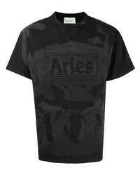 Мужская темно-серая футболка с круглым вырезом с принтом от Aries