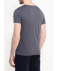 Мужская темно-серая футболка с круглым вырезом с принтом от Baon