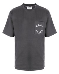 Мужская темно-серая футболка с круглым вырезом с принтом от BAPE BLACK *A BATHING APE®