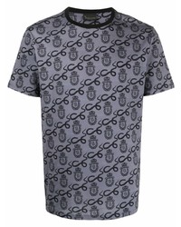 Мужская темно-серая футболка с круглым вырезом с принтом от Billionaire