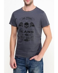 Мужская темно-серая футболка с круглым вырезом с принтом от BLEND