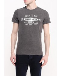 Мужская темно-серая футболка с круглым вырезом с принтом от BLEND