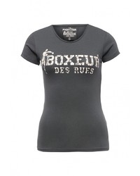 Женская темно-серая футболка с круглым вырезом с принтом от Boxeur Des Rues