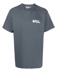 Мужская темно-серая футболка с круглым вырезом с принтом от Carhartt WIP