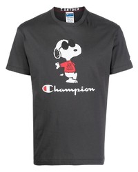 Мужская темно-серая футболка с круглым вырезом с принтом от Champion