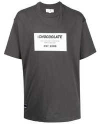 Мужская темно-серая футболка с круглым вырезом с принтом от Chocoolate
