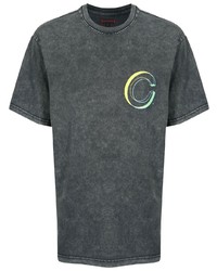 Мужская темно-серая футболка с круглым вырезом с принтом от Clot