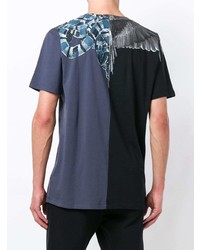Мужская темно-серая футболка с круглым вырезом с принтом от Marcelo Burlon County of Milan