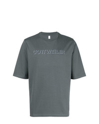 Мужская темно-серая футболка с круглым вырезом с принтом от Cottweiler