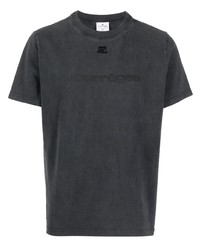 Мужская темно-серая футболка с круглым вырезом с принтом от Courrèges