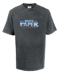 Мужская темно-серая футболка с круглым вырезом с принтом от Daily Paper