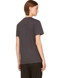 Женская темно-серая футболка с круглым вырезом с принтом от Juun.J