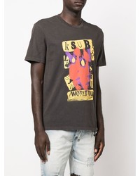Мужская темно-серая футболка с круглым вырезом с принтом от Ksubi