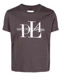 Мужская темно-серая футболка с круглым вырезом с принтом от Doublet