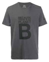 Мужская темно-серая футболка с круглым вырезом с принтом от ECOALF