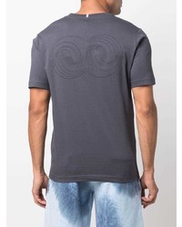 Мужская темно-серая футболка с круглым вырезом с принтом от McQ