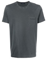 Мужская темно-серая футболка с круглым вырезом с принтом от Fay