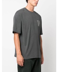 Мужская темно-серая футболка с круглым вырезом с принтом от SAMSOE SAMSOE