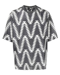 Мужская темно-серая футболка с круглым вырезом с принтом от Giorgio Armani
