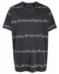 Мужская темно-серая футболка с круглым вырезом с принтом от Givenchy