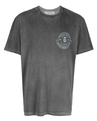 Мужская темно-серая футболка с круглым вырезом с принтом от Golden Goose