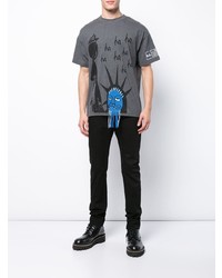 Мужская темно-серая футболка с круглым вырезом с принтом от Haculla