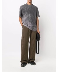 Мужская темно-серая футболка с круглым вырезом с принтом от Han Kjobenhavn