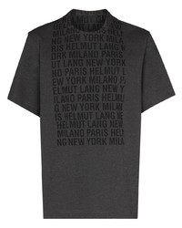 Мужская темно-серая футболка с круглым вырезом с принтом от Helmut Lang
