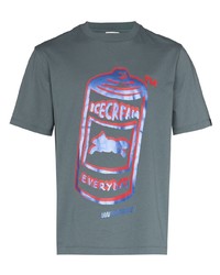 Мужская темно-серая футболка с круглым вырезом с принтом от Icecream