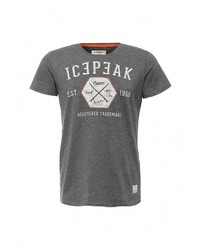 Мужская темно-серая футболка с круглым вырезом с принтом от Icepeak