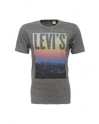 Мужская темно-серая футболка с круглым вырезом с принтом от Levi's