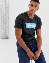 Мужская темно-серая футболка с круглым вырезом с принтом от Levi's