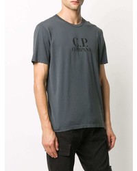 Мужская темно-серая футболка с круглым вырезом с принтом от C.P. Company