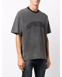 Мужская темно-серая футболка с круглым вырезом с принтом от Represent