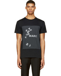Мужская темно-серая футболка с круглым вырезом с принтом от Marc by Marc Jacobs