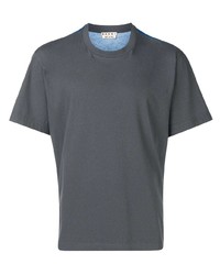 Мужская темно-серая футболка с круглым вырезом с принтом от Marni