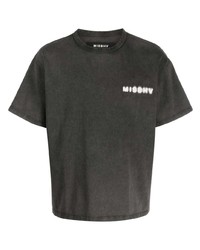 Мужская темно-серая футболка с круглым вырезом с принтом от Misbhv