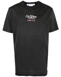 Мужская темно-серая футболка с круглым вырезом с принтом от Off-White