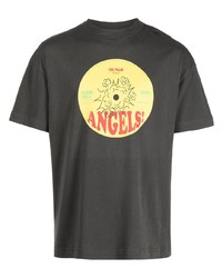 Мужская темно-серая футболка с круглым вырезом с принтом от Palm Angels